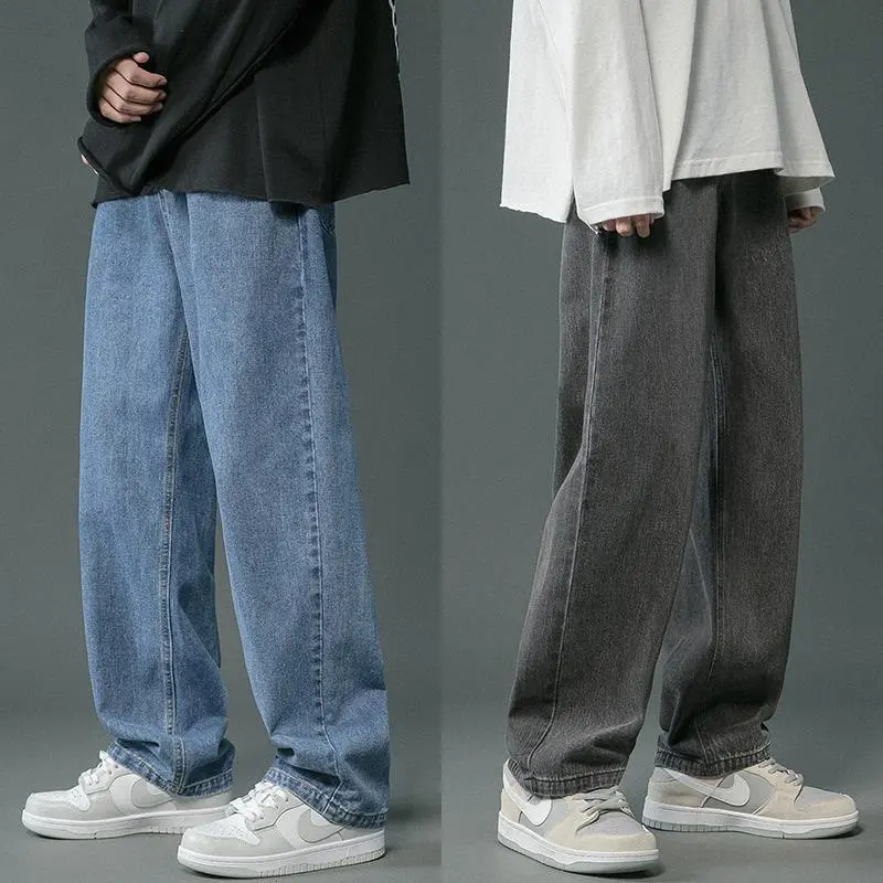 Quần Jean Nam, Dáng Rộng Vừa Vặn, Phong Cách Cổ Điển Quần Ống Đứng, Denim Baggy, S-5XL, Chất Lượng Cao, Thời Trang, Thích Hợp Cho Nam
