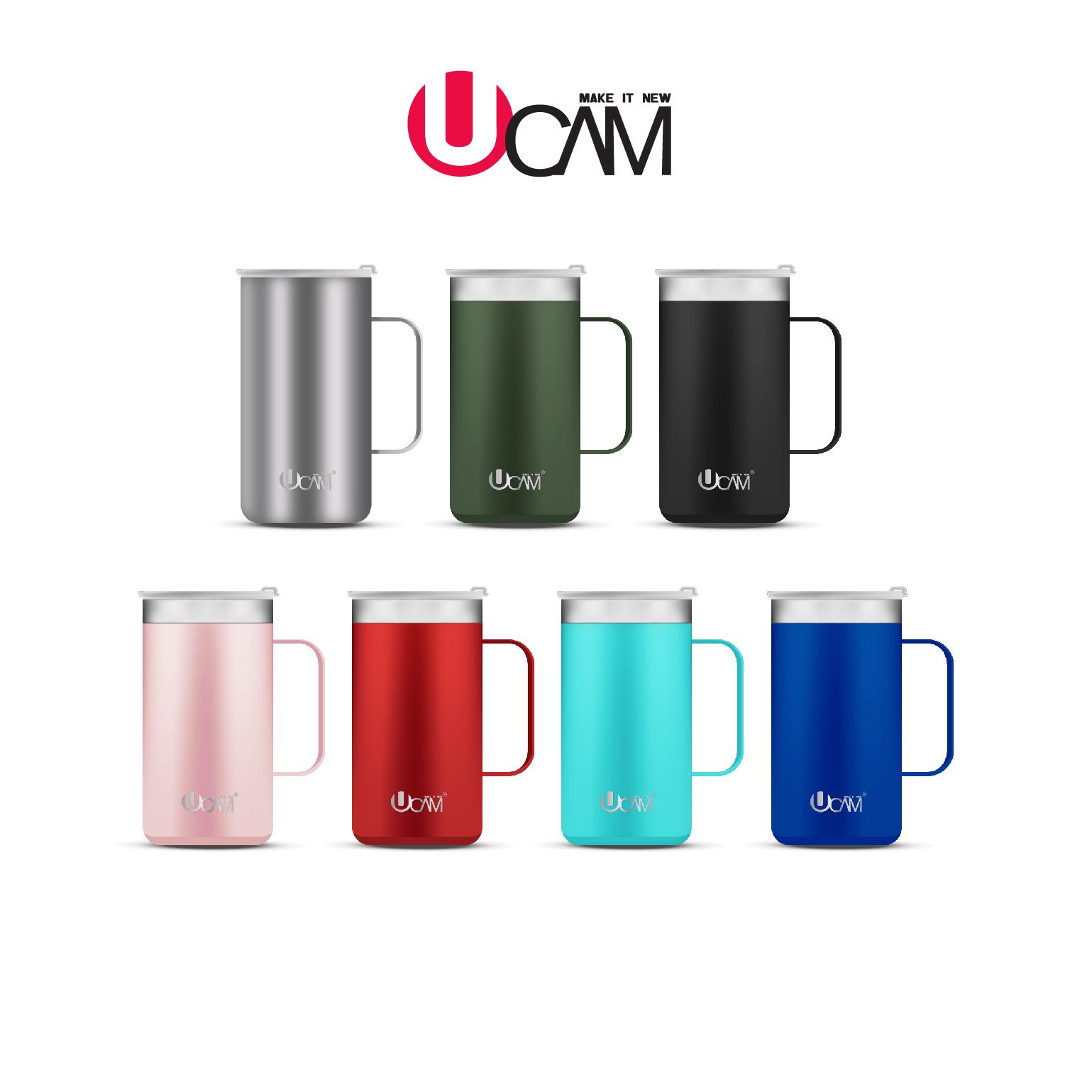 UCAM แก้วเก็บอุณหภูมิ แก้วเก็บความเย็น เย็นนานชื่นใจทั้งวัน งานสแตนเลสเกรด 304 ของแท้ ขนาด 600ml รุ่