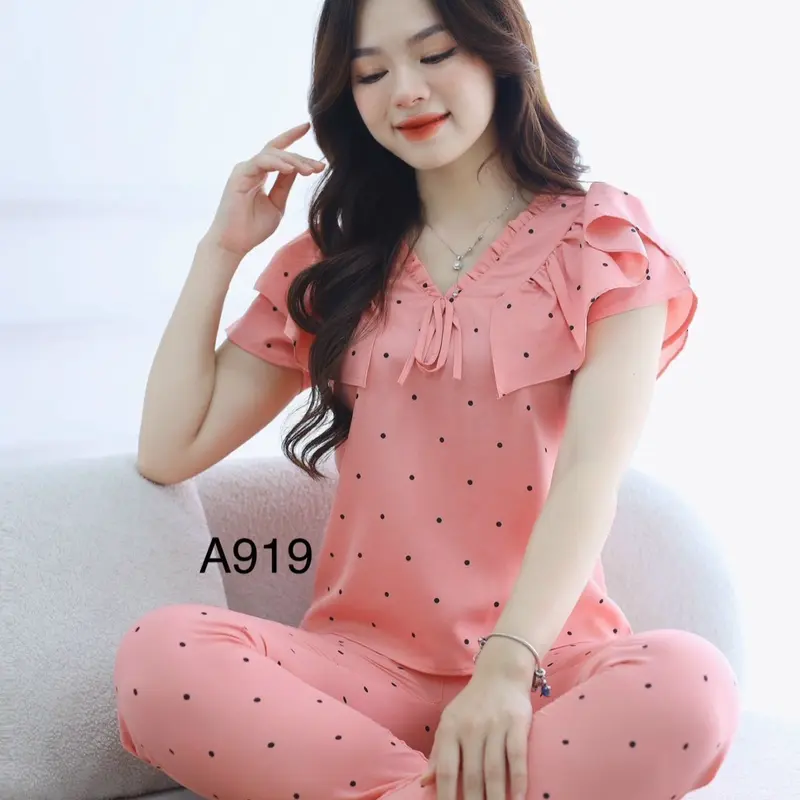Bộ đồ mặc nhà cánh tiên xinh xắn, chất lụa hàn mặc 4 mùa 4