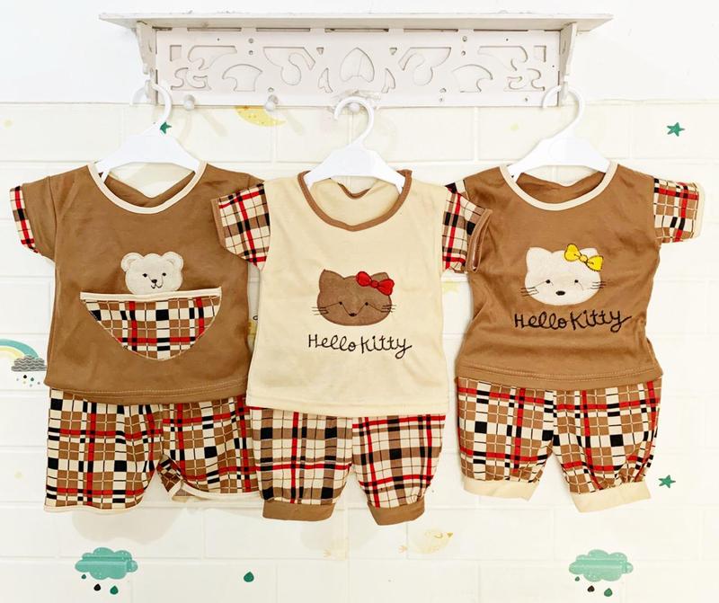 Product Introduction of 3 PASANG STELAN KOMBI COKLAT KANTONG ANAK PEREMPUAN 0-6 BULAN/BAJU BAYI poliester Parsel Cewek Katun 12