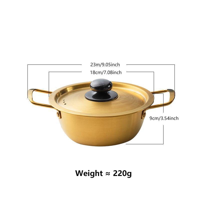 Vintage Style Stockpot with Lid, 1 Count Stainless Steel Cooking Pot with Handle, Kitchen Cookware for Home Use, Household Kitchen Products 2