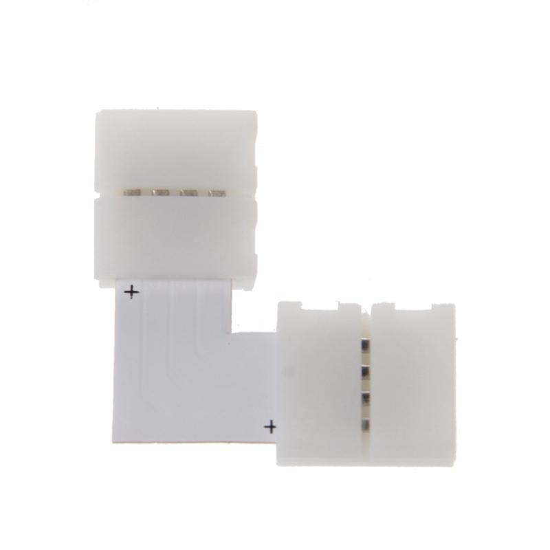 4 Pin LED Connector L Shape Corner Quick Splitter Right Angle 10mm 5050 RGB LED 1