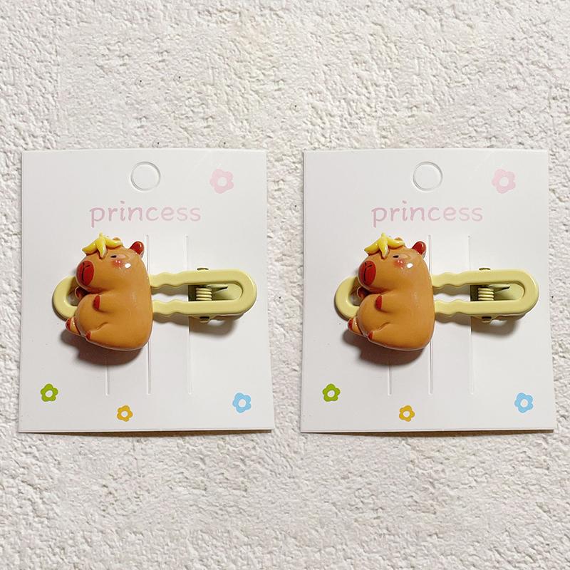 Kẹp Tóc Capybara Hoạt Hình, Dễ Thương Và Ngọt Ngào, Kẹp Đầu Động Vật Hoạt Hình, Kẹp Bên Cho Bé Gái Và Trẻ Em, Phụ Kiện Tóc, Quà Tặng, Bộ 2 Chiếc 8
