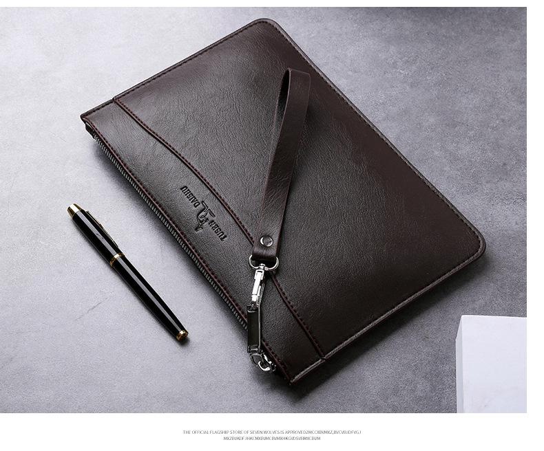 Product Introduction of Men's Plaid Pattern Handbag Large Capacity Envelope Bag Clutch Bag Multi-Card Slot Men's Handbag Small Clutch Bag 2