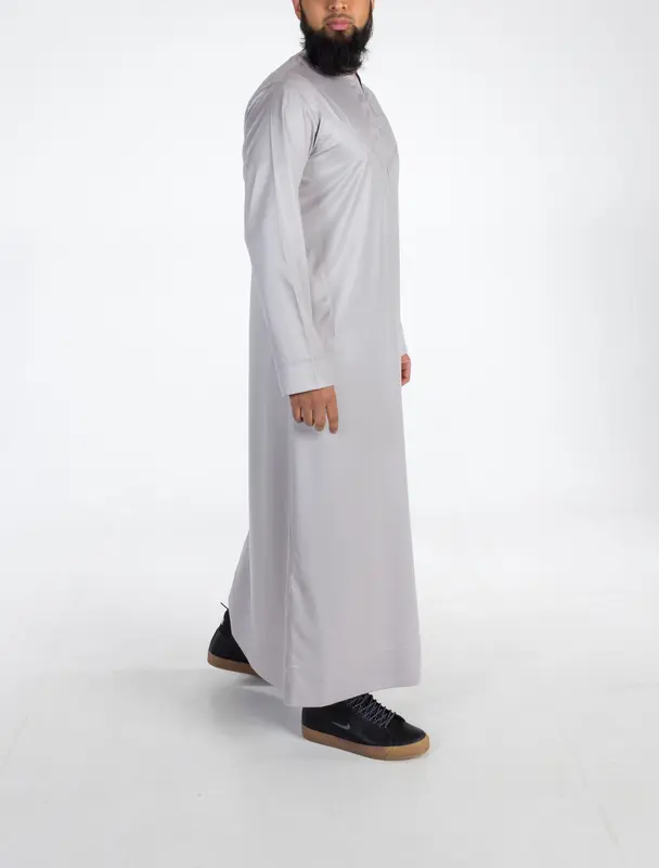 #M56 | Platinum Omani Thobe | Zip Omani Thobe | Muslim Fashion 2