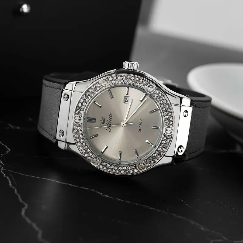 [Mã Độc Quyền] KTINO Dây Da lộn chính hãng đính full đá bảo hành 1 năm D05 4