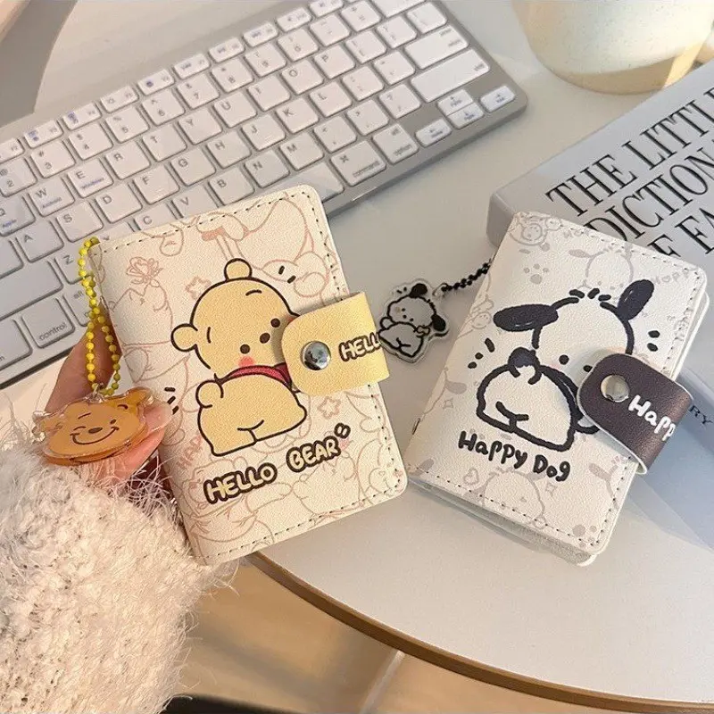 Cute Hello Kitty Kuromi My Melody Card Holder Large Capacity Mini Wallet Multi-Card Holder Small Card Case Campus Card Work ID Storage Bag