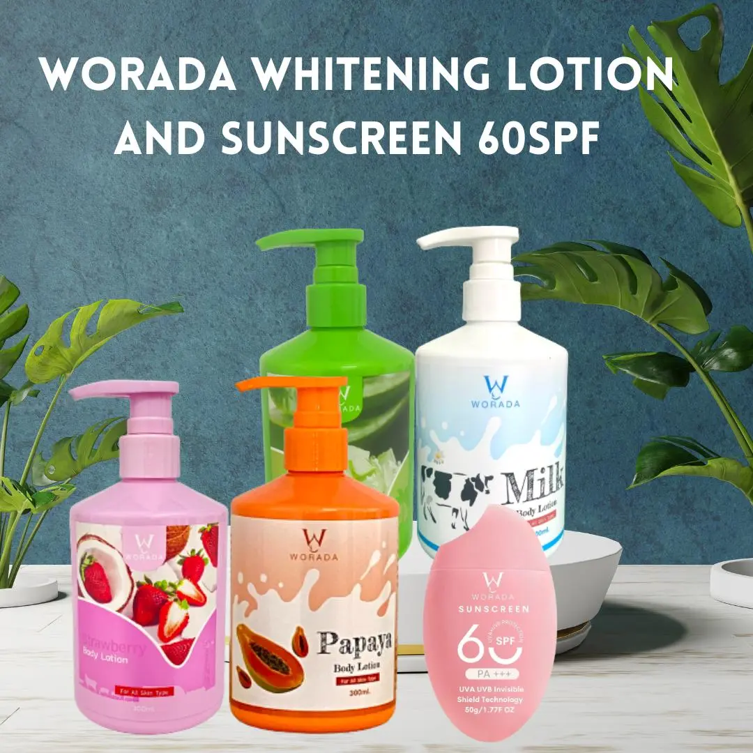 [FDA Approved] WORADA Whitening  In 7 Days Lotion And SPF60++ Sunscreen Sunblock Whitening Cream For All Type Body Care Comfort Cosmetic Skincare Skin Repair