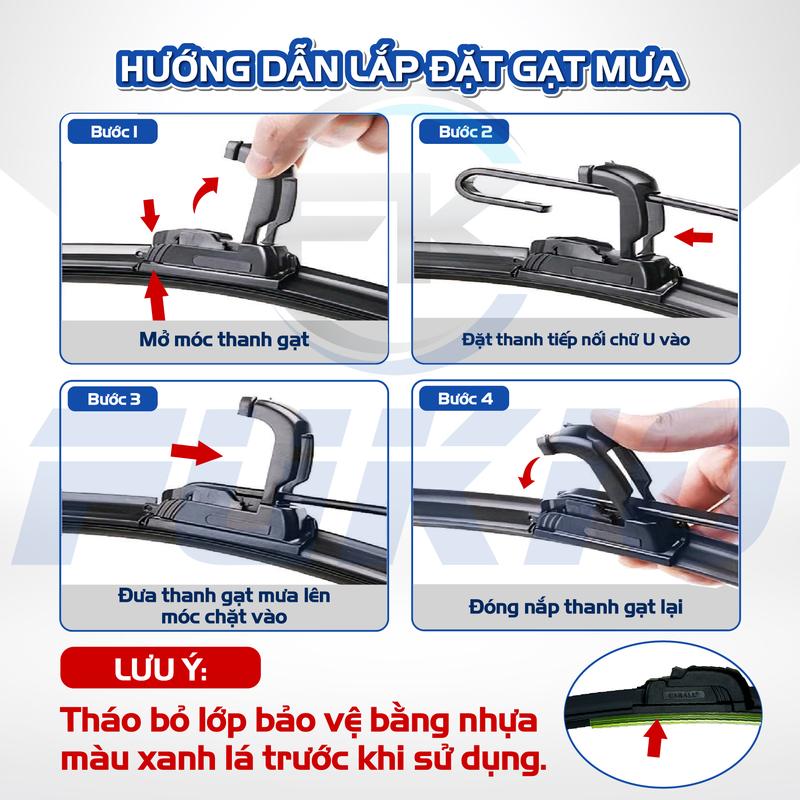 [ Gạt Mưa Innova ] Bộ Gạt Mưa Carall, Lưỡi Gạt Silicon, Thân Mềm Cao Su, Móc U Dùng Cho Dòng Xe Toyota Innova - Gạt Sạch, Êm Ái, Bền Bỉ - Fukio Bảo Hành 1 Đổi 1 3