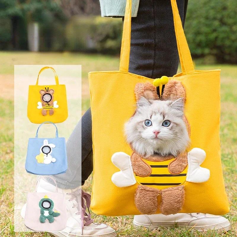Product Introduction of Pet Canvas Shoulder Bag Lion shaped Cat Tote Bag Comfortable Pet Tote Bag Pet Shoulder Bag Portable Outdoor Cat Tote Bag 28