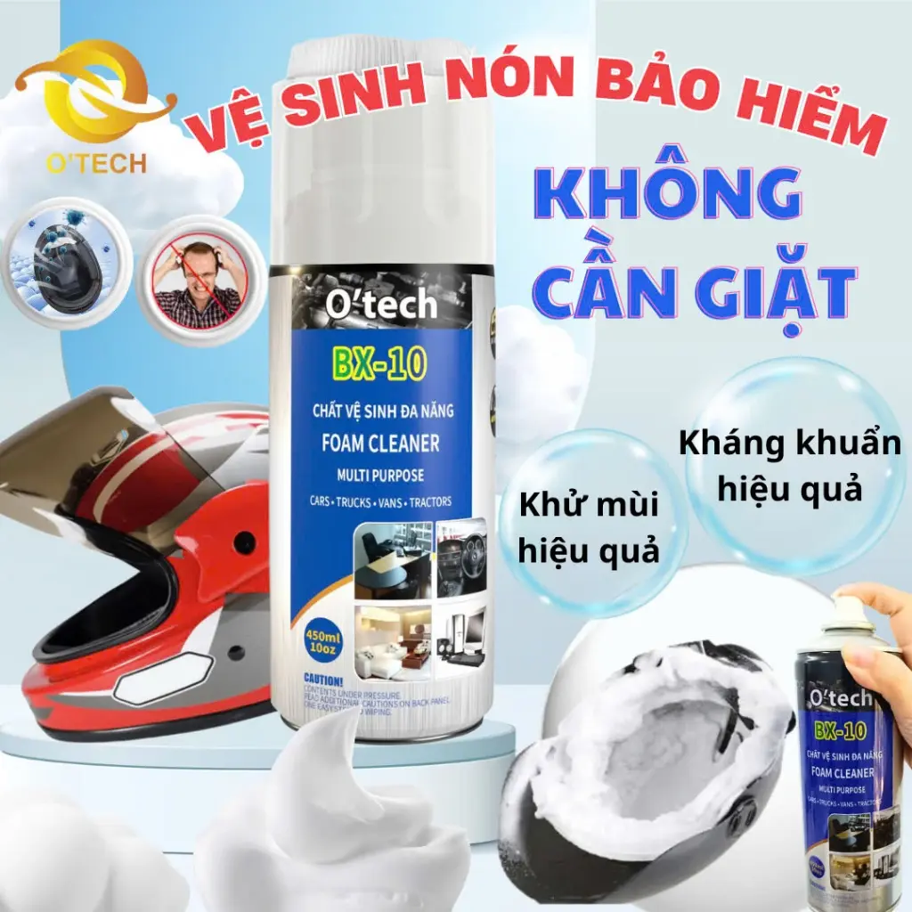 Vệ sinh mũ bảo hiểm O'Tech BX-10 (450ml)