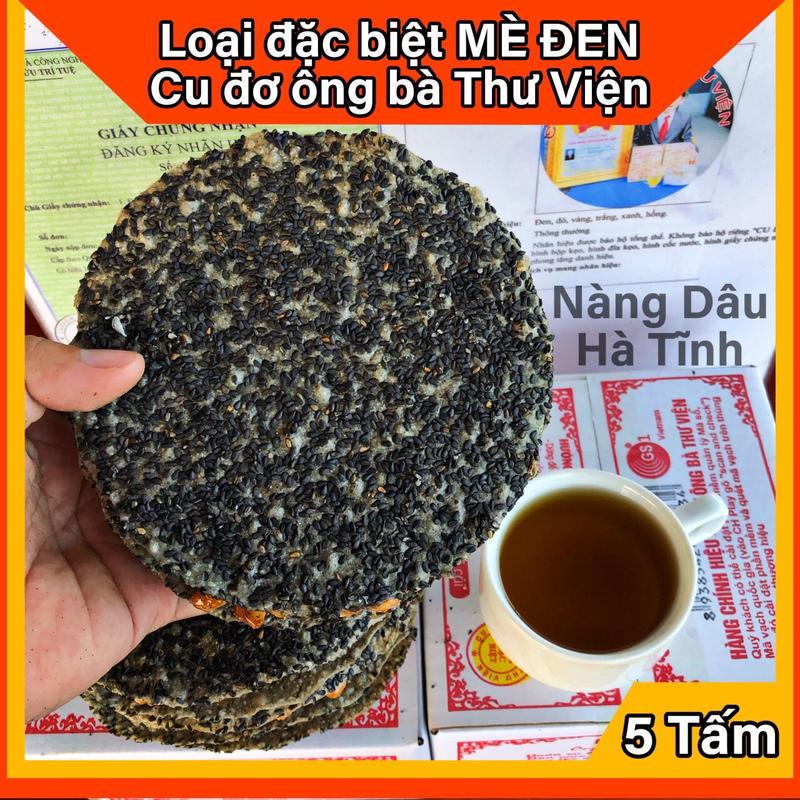  Đặc biệt mè đen kẹo cu đơ ông bà Thư Viện chính gốc đặc sản Hà Tĩnh hộp 5 tấm 