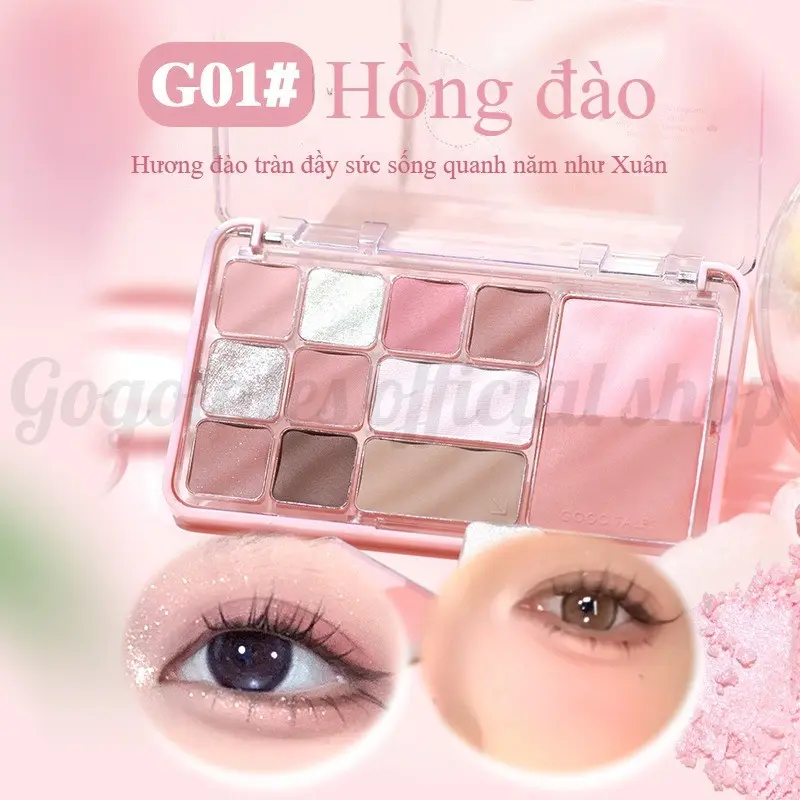 GOGO TALES - Bảng phấn mắt má tạo khối 4 in 1 Gogotales Heart Racing GT724 Trang Điểm Mỹ Phẩm Cosmetic 6