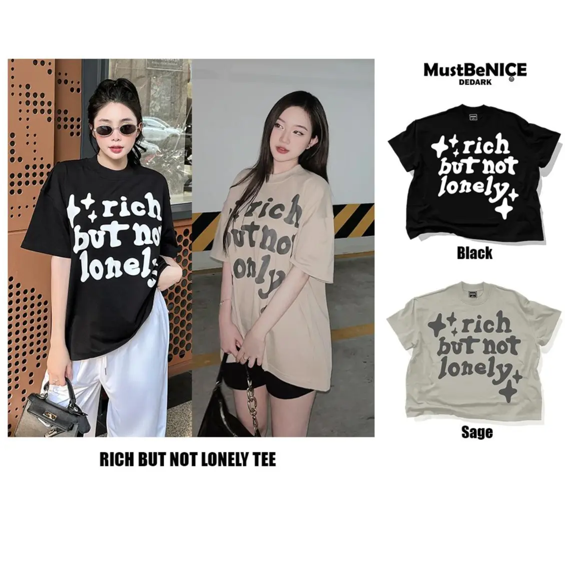 DeDark - Áo thun RICH BUT LONELY nam/nữ unisex