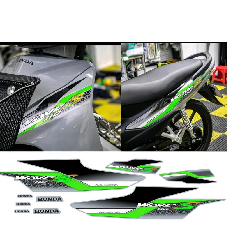 Tem Rời Wave 110 nhãn dán cao cấp chất liệu in 3 lớp ppf chống nước không phai màu logo decal. 6