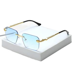 แว่นกันแดดกรอบสี่เหลี่ยม, สำหรับผู้ชายและผู้หญิง, แฟชั่น, รูปงู, เครื่องประดับตกแต่ง, แว่นกันแดดไร้ขอบ, อเนกประสงค์, เหมาะสำหรับผู้หญิงและผู้ชาย, แว่นกันแดด
