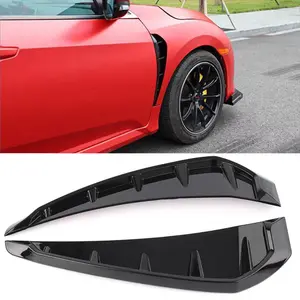 2pcs/  Dekorasi spatbor mobil  Emulasi  Stiker di sisi saluran keluar udara  Stiker trim tubuh  Hitam  Spatbor otomotif  Spatbor tabrakan mobil Car