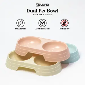Tempat Makan Minum Kucing Anjing Pet Feeder Anti Semut Tahan Lama Termurah - DUAL PET BOWL