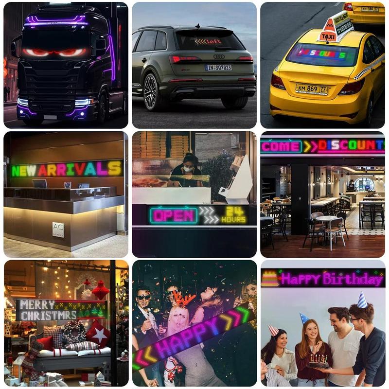 Car LED Sign, 1pc APP Control Car LED Matrix-Pixel Panel, Car Decorative Light, Universal Car Interior Accessories 7