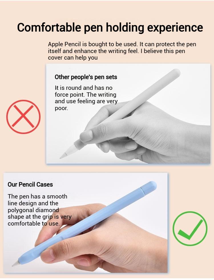 Product Introduction of Capacitive Stylus Silicone Pen Case, Stylus Protective Case, Contrast Color Pen Case, Applicable to Apple Pencil1/2 Generation Capacitive Stylus Stylus Stylus, Anti-Slip and Anti-Fall Computer Magnetic Tablet Smartphone touch screen 6
