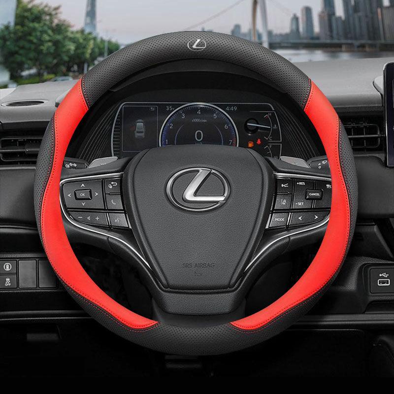 Product Introduction of New breathable triangular genuine leather, suitable for all seasons, suitable for Lexus cars Lexus IS250 IS300 RX330 RX350 NX RX rx300 gs300 ES LS IST steering wheel cover universal 38cm size 5