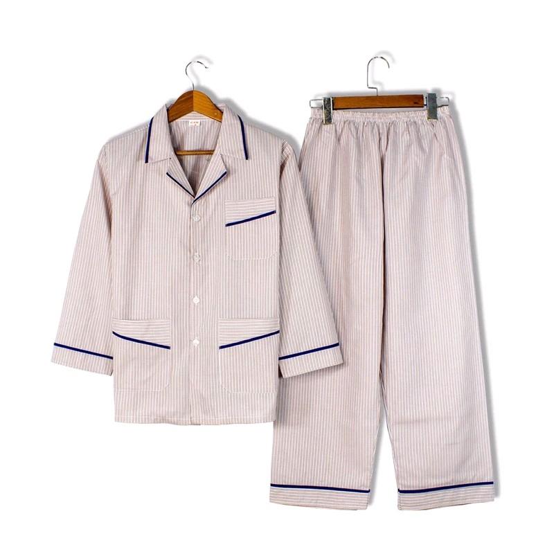 bộ pijama nam Tay dài- trung niên họa tiết kẻ sọc có nhiều màu Dài Tay Kate