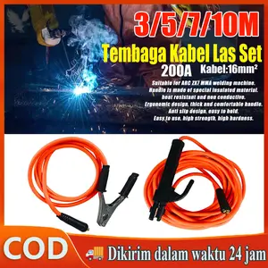 [COD]16mm²  Kabel Las Lengkap Tembaga Kabel Las Set Tang Massa + Kabel 3M Tang Las + Kabel 5M/7M/10M Welding Cable Set