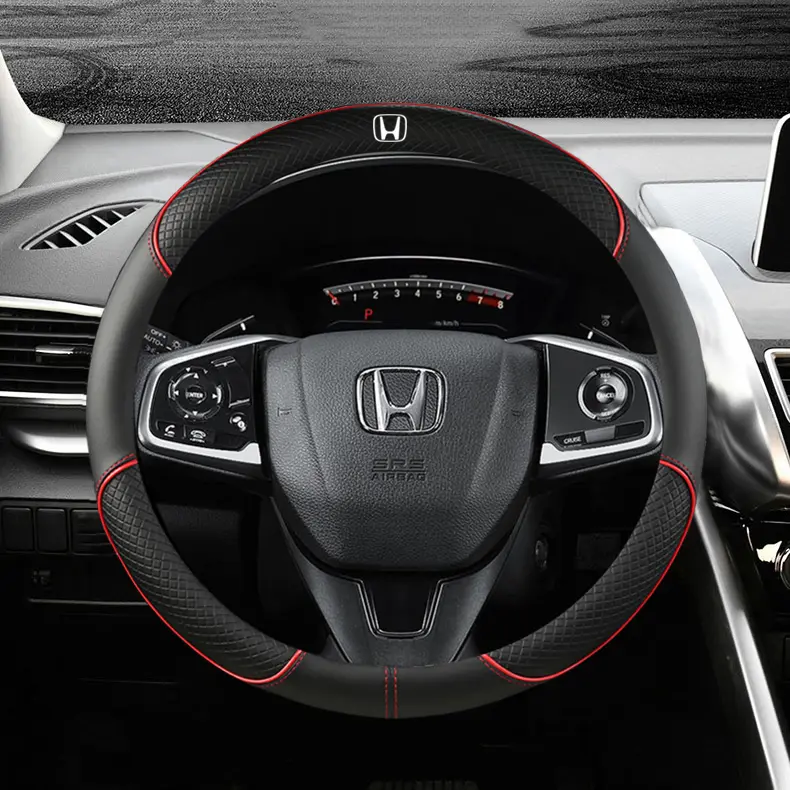 Bọc vô lăng, dành cho tất cả các mẫu Honda City, Civic, BRV, HRV, Jazz, Accord, Fit, City Vezel, CRV, Odyssey, Pilot, Jazz, được làm bằng da PU, đường kính 38cm, bọc vô lăng ô tô