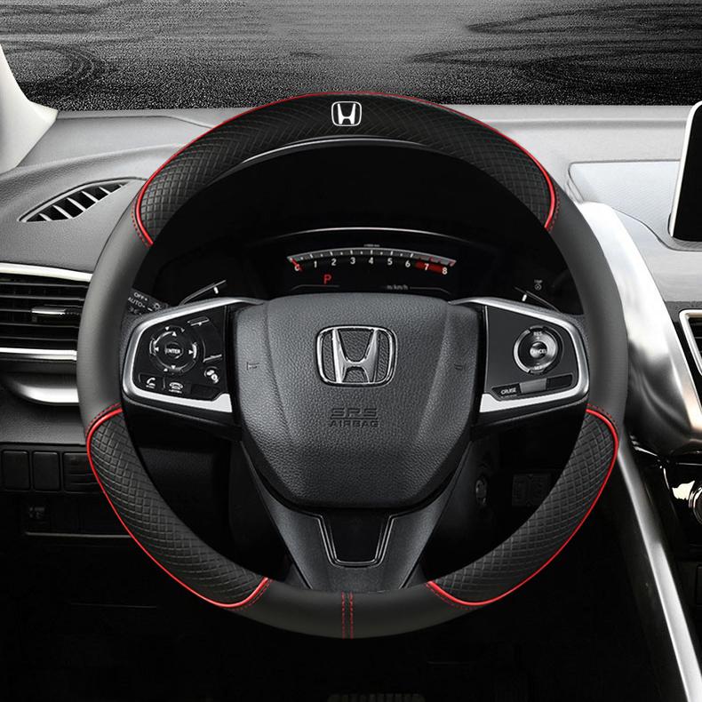Bọc vô lăng dành cho tất cả các mẫu Honda City Civic BRV HRV Jazz Accord Fit City Vezel CRV Odyssey Pilot Jazz được làm bằng da PU đường kính 38cm bọc vô lăng ô tô