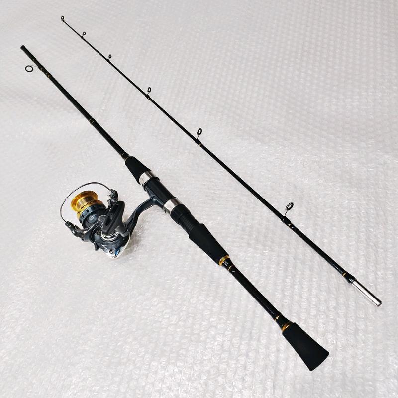 termurah satu set joran spinning casting kolam laut pinggiran black medium reel metal 2000 0
