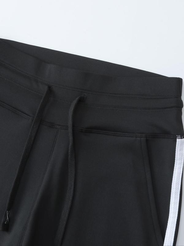 Women's Striped Side Pocket Sports Joggers, Casual Sporty Comfy Breathable Skinny Pants for Yoga Gym Workout Running, Ladies Sportswear for All Seasons 8