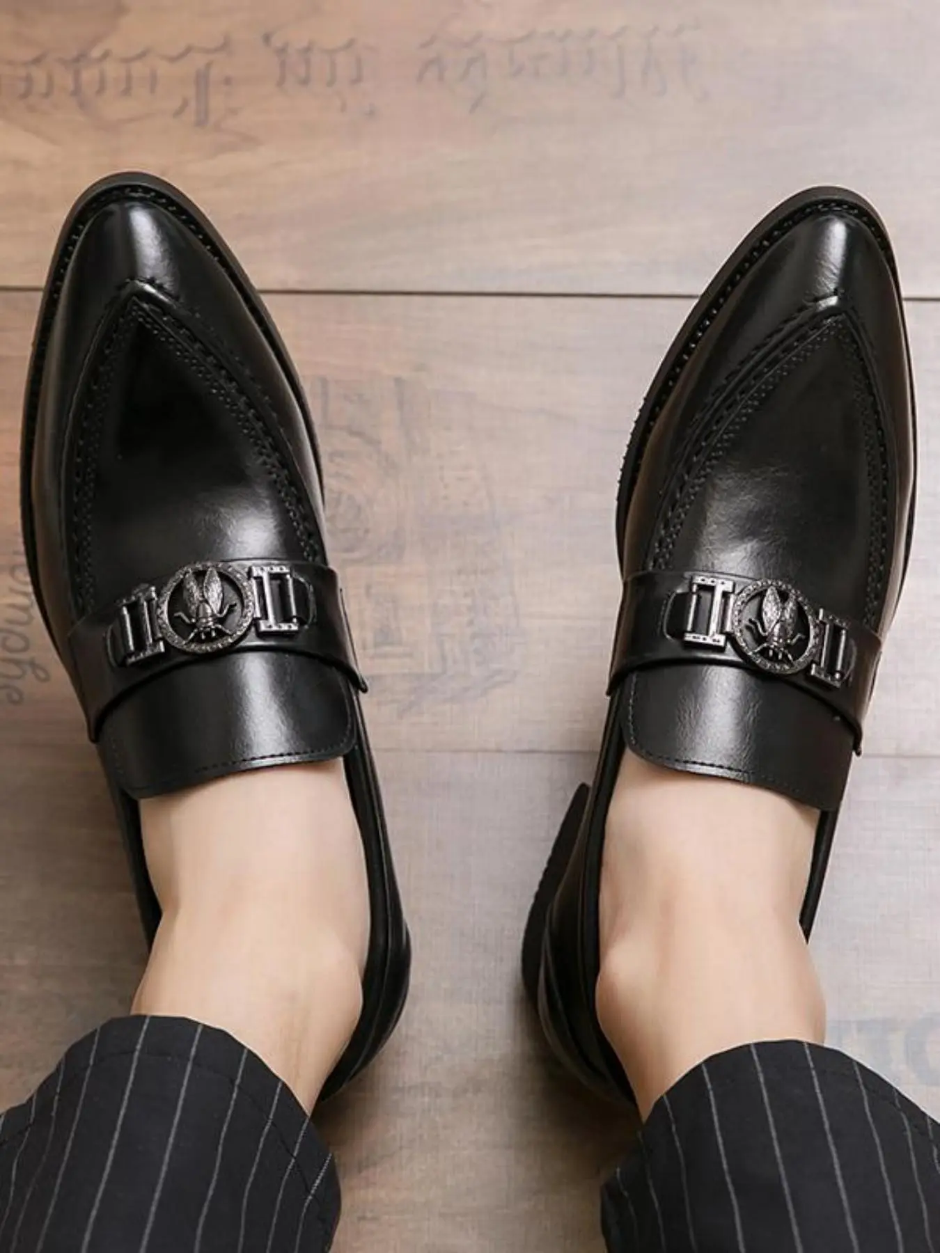 Men's Business Style Solid Color   Dress Shoes, Fashionable Pointed Toe Shoes for Work Office, Male All-match Shoes for Daily Wear