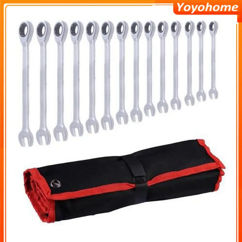 Bộ cờ lê 14 món từ 8-24MM với 14 chiếc cờ lê có một đầu hở và một đầu tròn, dụng cụ mở bulong, ốc vít