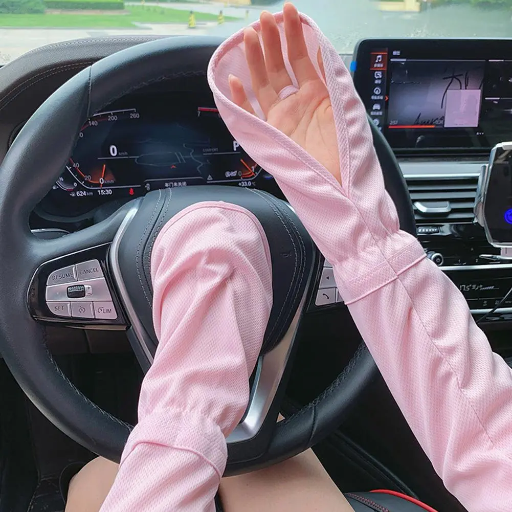 ถุงมือกันแดดฤดูร้อน, วัสดุผ้าไหมน้ำแข็ง, UPF50 + ยามแขน, ปลอกแขนหลวม, สำหรับผู้ชายและผู้หญิง, เหมาะสำหรับขับรถและขี่, ป้องกันรังสีอัลตราไวโอเลต, ระบายอากาศได้, แฟชั่นใหม่