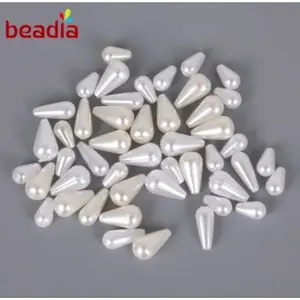 PROMO !!!! 10Pcs Mutiara ABS Variasi Tetes warna Putih Mutiara Padi