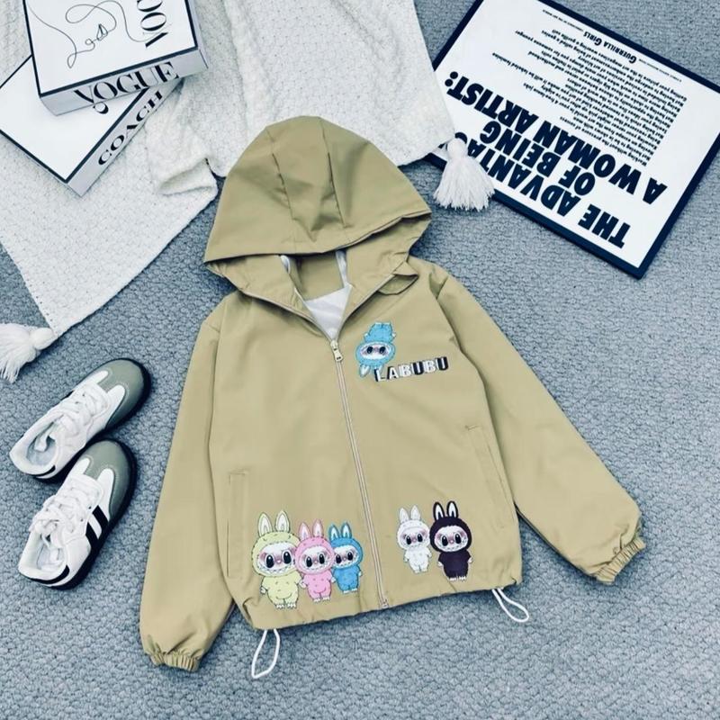 [LABUBU] - [16-39Kg] - Áo khoác gió LABUBU cho bé gái, siêu xinh xắn, đáng yêu áo  khoác khoác  kaki áo  khoác áo  khoác áo  khoác áo  parka áo khoác gió  cho bé gái