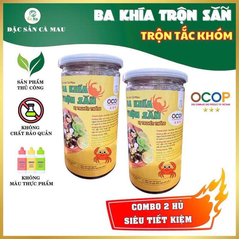 COMBO 2 HŨ BA KHÍA TRỘN CHUA NGỌT LOẠI NHẤT - CON TO CỒ - Sản phẩm OCOP - Rạch Gốc Cà Mau - Lựa chắc thịt từng con