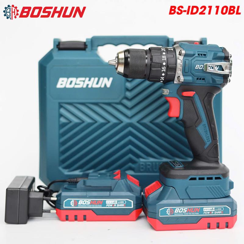 Máy Khoan Boshun BS-ID2119BL 3 Chức năng 55Nm 10ly không chổi than chân pin phổ thông