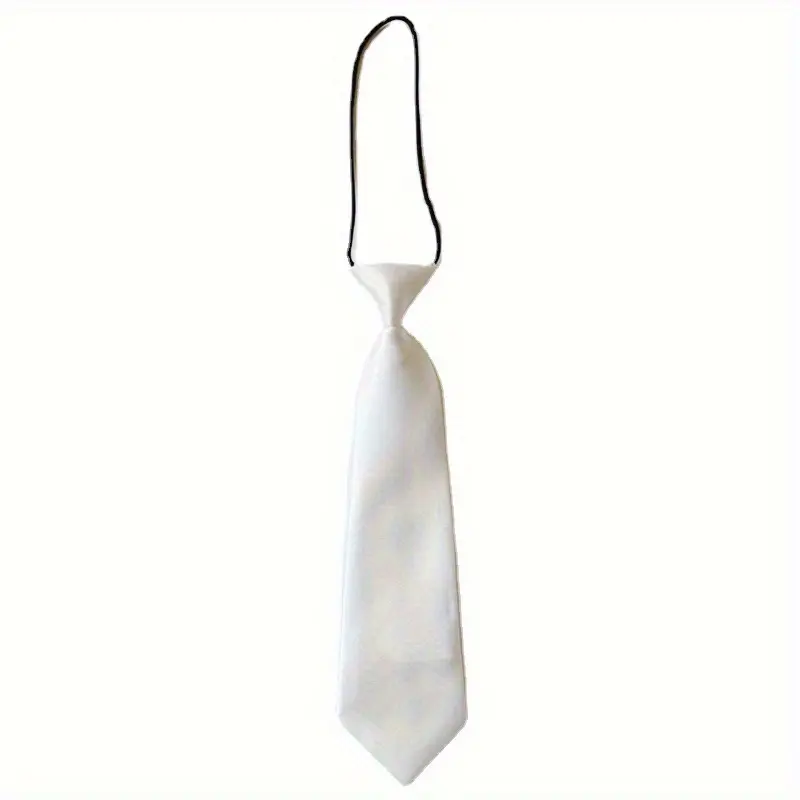Solid Color Short Tie Accessory Set - Elastic Band, Perfect for Casual Uniforms, Performances, Parties, and School 1
