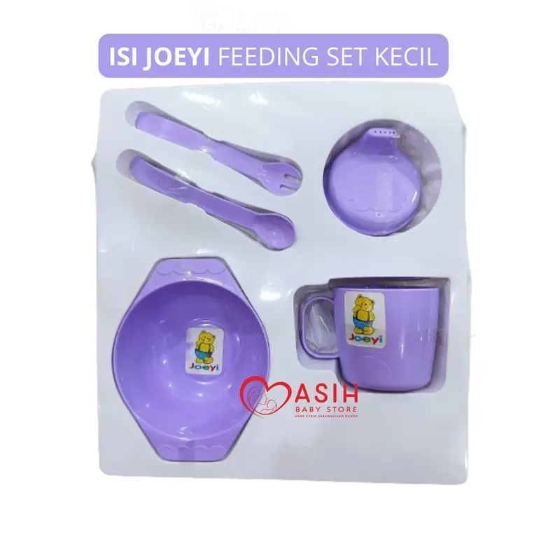 Joeyi Feeding Set Baby Besar Kecil Alat Set Tempat Peralatan Makan Bayi Balita Cewek Cowok Sendok 3