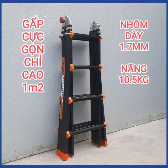 Product Introduction of Thang rút lồng chữ A 2m nhôm dày 1.7mm, khóa bấm tiện dụng , sơn tĩnh điện cao cấp Nakata 16