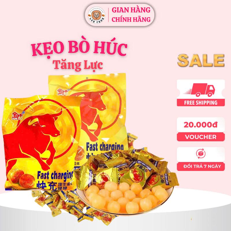 Kẹo viên ngậm bò húc 320gr (99-100viên) Loại 1 candy - Ăn Vặt Leo Food keobohuc tráicây banh keotet