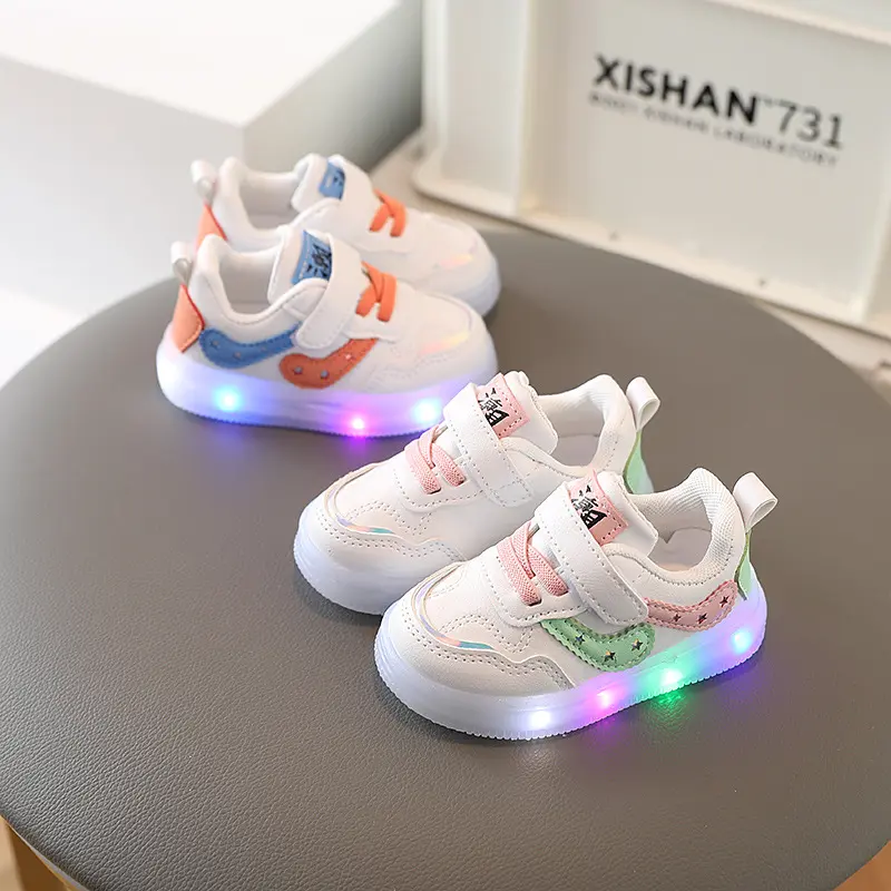 Baby Shoes Children's 0-1-3-6 Years Old 2 Boy White Shoes Light Board Shoes Casual Shoes Non-Slip Soft Bottom Toddler Shoes Fashion