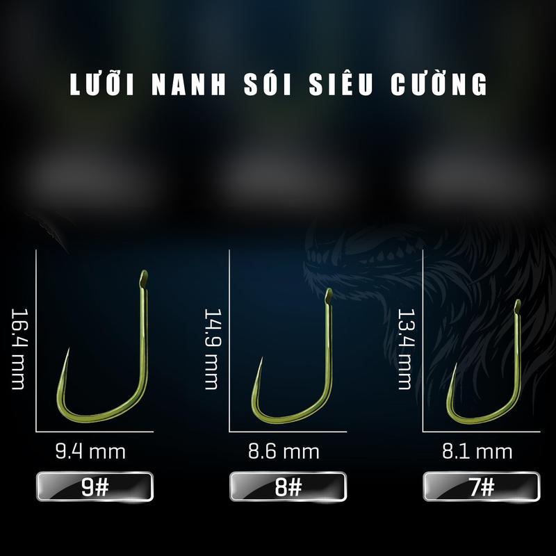 100 Lưỡi Câu Cá Nanh Sói Siêu Cường Thế Hệ Mới (có size 7, 8, 9)