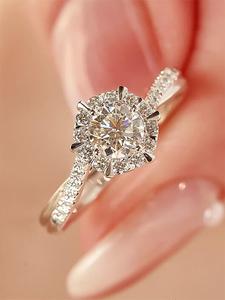Anillo Elegante Decorado con Circonia Artificial, Accesorios de Moda para Mujer, Joyería Exquisita y Comodín para Regalo de Cumpleaños