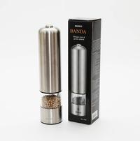 Gambar MERKO Banda elektrik pepper salt grinder one touch stainless body - Gilingan lada/ garam tenaga batery satu tombol bisa atur kehalusan - grinder lada putih dari Maharaja Coffee Kota Administrasi Jakarta Pusat 1 Tokopedia