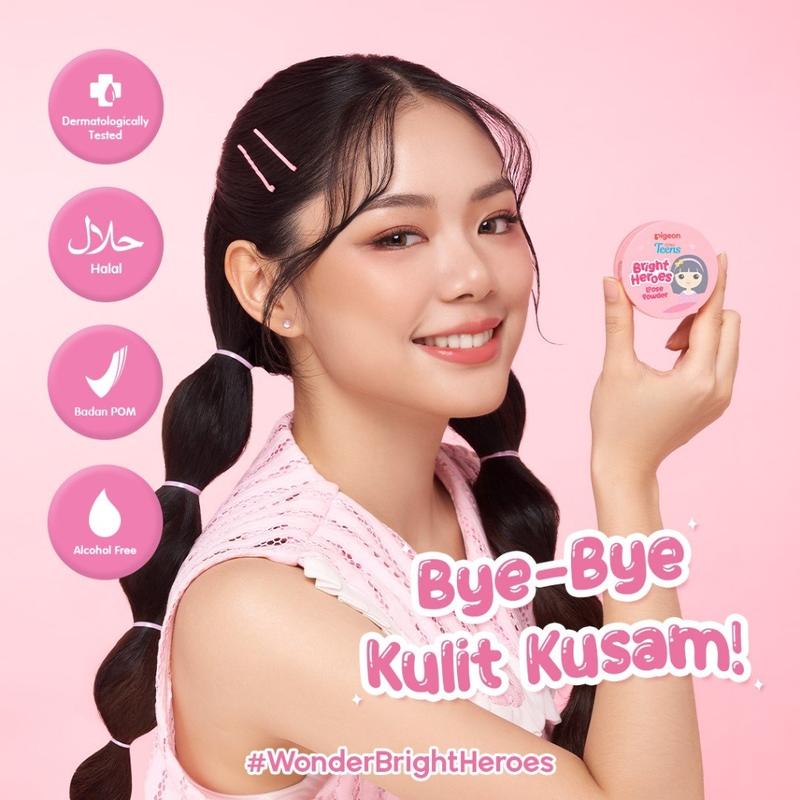 PIGEON TEENS - Loose Powder Bedak Tabur Bedak Remaja Squalane|Acne Ranger|Bright Heroes 6