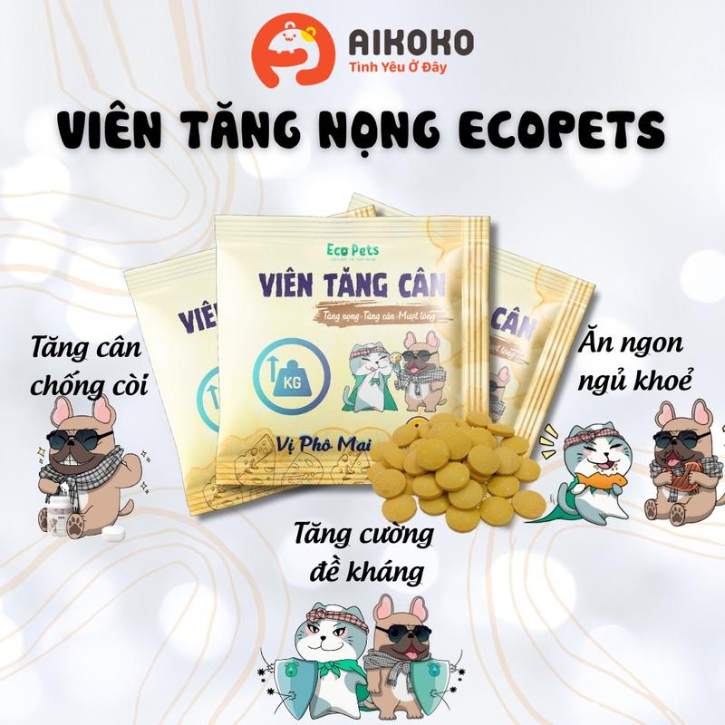 Viên Phô Mai bổ sung dinh dưỡng EcoPets giúp Chó Mèo tăng cân, tăng nọng và mượt lông