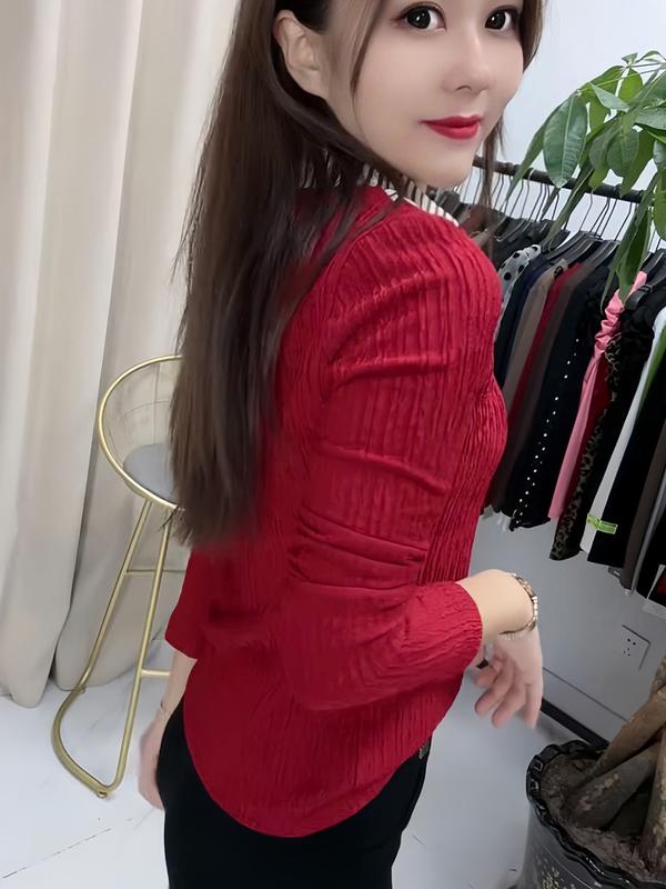 Áo Kiểu Nữ Cổ Đức Chất Thun Xốp Mềm Mịn, Thiết Kế Sang Trọng Thời Trang Shirt Top 7