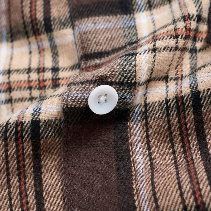 Product Introduction of Áo sơ mi dài tay Flannel unisex cổ bẻ form rộng 8